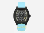 F.P. Journe Élégante Titalyt Siyah-Gri Kadran Mavi Kordon Super Clone ETA - Önden Tam Boy Stüdyo Görünümü — Kadran ve Bezel Görünümü