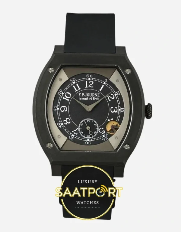 F.P. Journe Élégante Titalyt Siyah-Gri Kadran Siyah Kordon Super Clone ETA - Önden Tam Boy Stüdyo Görünümü