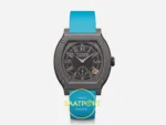 F.P. Journe Élégante Titalyt Siyah Kadran Turkuaz Kordon Super Clone ETA - Önden Tam Boy Stüdyo Görünümü — Kadran ve Bezel Görünümü