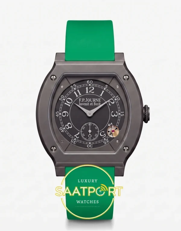 F.P. Journe Élégante Titalyt Siyah Kadran Zümrüt Yeşil Kordon Super Clone ETA - Önden Tam Boy Stüdyo Görünümü