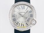 Cartier Ballon Blanc 30mm Çelik Beyaz Kadran Bayan Super Clone ETA Görünüm 2 — Kadran ve Bezel Görünümü