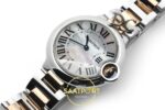 Cartier Ballon Bleu 33mm Çelik Sarı Altın Sedef Kadran Bayan Super Clone ETA Görünüm 2 — Kadran ve Bezel Görünümü