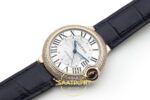 Cartier Ballon Bleu 36mm Rose Gold Taşlı Beyaz Kadran Bayan Super Clone ETA Görünüm 2 — Kadran ve Bezel Görünümü