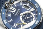 Cartier Calibre Diver 42mm Çelik Mavi Kadran Erkek Super Clone ETA Görünüm 2 — Kadran ve Bezel Görünümü