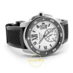 Cartier Calibre Diver 42mm Çelik Beyaz Kadran Erkek Super Clone ETA Görünüm 2 — Kadran ve Bezel Görünümü