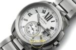 Cartier Calibre 42mm Çelik Beyaz Kadran Çelik Bilezik Erkek Super Clone ETA Görünüm 2 — Kadran ve Bezel Görünümü