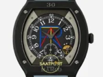F.P. Journe Élégante Mamco Edition Siyah-Gri Kadran Gri Kordon Super Clone ETA - 45 Derece Çapraz Kasa ve Kadran Görünümü — Kadran ve Bezel Görünümü