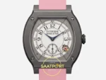 F.P. Journe Élégante Titalyt Beyaz Kadran Pembe Kordon Super Clone ETA - Titalyt Tortue Kasa ve Kadran Yakın Plan — Kadran ve Bezel Görünümü
