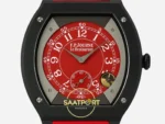 F.P. Journe Élégante Titalyt Kırmızı Kadran Kırmızı Kordon Super Clone ETA - 45 Derece Çapraz Kasa ve Kadran Görünümü — Kadran ve Bezel Görünümü