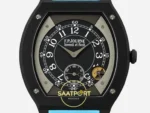 F.P. Journe Élégante Titalyt Siyah-Gri Kadran Mavi Kordon Super Clone ETA - 45 Derece Çapraz Kasa ve Kadran Görünümü — Kadran ve Bezel Görünümü