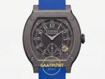 F.P. Journe Élégante Titalyt Siyah Kadran Kobalt Mavi Kordon Super Clone ETA - Titalyt Tortue Kasa ve Kadran Yakın Plan — Kadran ve Bezel Görünümü