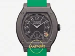 F.P. Journe Élégante Titalyt Siyah Kadran Zümrüt Yeşil Kordon Super Clone ETA - Titalyt Tortue Kasa ve Kadran Yakın Plan — Kadran ve Bezel Görünümü