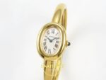 Cartier Baignoire Bayan ETA Saat 23mm x 7.1mm Sol Çapraz Kasa ve Bezel Dokusu Super Clone — Kadran ve Bezel Görünümü