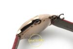 Cartier Ballon Bleu 28mm Çelik Beyaz Kadran Kırmızı Deri Kordon Bayan Super Clone ETA Görünüm 3 — Kadran ve Bezel Görünümü