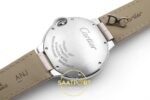 Cartier Ballon Bleu 36mm Çelik Pembe Kadran Pembe Deri Kordon Bayan Super Clone ETA Görünüm 3 — Kadran ve Bezel Görünümü