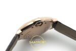 Cartier Ballon Bleu 36mm Rose Gold Beyaz Kadran Kahve Deri Kordon Bayan Super Clone ETA Görünüm 3 — Kadran ve Bezel Görünümü