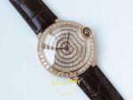 Cartier Ballon Bleu 42mm Rose Gold Beyaz Kadran Erkek Super Clone ETA Görünüm 3 — Kadran ve Bezel Görünümü