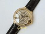 Cartier Ballon Bleu 42mm Sarı Altın Beyaz Kadran Erkek Super Clone ETA Görünüm 3 — Kadran ve Bezel Görünümü