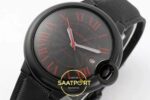 Cartier Ballon Bleu 42mm Çelik Siyah Kadran Erkek Super Clone ETA Görünüm 3 — Kadran ve Bezel Görünümü