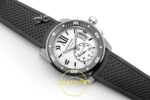 Cartier Calibre Diver 42mm Çelik Beyaz Kadran Erkek Super Clone ETA Görünüm 3 — Kadran ve Bezel Görünümü