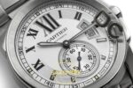 Cartier Calibre 42mm Çelik Beyaz Kadran Çelik Bilezik Erkek Super Clone ETA Görünüm 3 — Kadran ve Bezel Görünümü