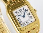 Cartier Panthere De Cartier Bayan ETA Saat 22mm Sol Çapraz Kasa ve Bezel Dokusu Super Clone — Kadran ve Bezel Görünümü