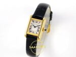 Cartier Tank Bayan ETA Saat 16.5mm Sol Çapraz Kasa ve Bezel Dokusu Super Clone — Kadran ve Bezel Görünümü