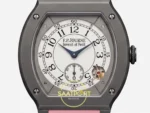F.P. Journe Élégante Titalyt Beyaz Kadran Pembe Kordon Super Clone ETA - Kadran, İbreler ve Saat 4:30 Hareket Dedektörü Makro — Kadran ve Bezel Görünümü