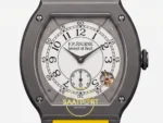 F.P. Journe Élégante Titalyt Beyaz Kadran Sarı Kordon Super Clone ETA - Kadran, İbreler ve Saat 4:30 Hareket Dedektörü Makro — Kadran ve Bezel Görünümü