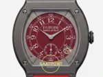 F.P. Journe Élégante Titalyt Bordo Kadran Mercan Kırmızı Kordon Super Clone ETA - Kadran, İbreler ve Saat 4:30 Hareket Dedektörü — Kadran ve Bezel Görünümü