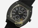 F.P. Journe Élégante Titalyt Siyah-Gri Kadran Siyah Kordon Super Clone ETA - Yatay Stüdyo Kasa ve Kordon Profili — Kadran ve Bezel Görünümü