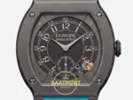 F.P. Journe Élégante Titalyt Siyah Kadran Turkuaz Kordon Super Clone ETA - Kadran, İbreler ve Saat 4:30 Hareket Dedektörü Makro — Kadran ve Bezel Görünümü