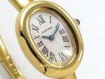 Cartier Baignoire Bayan ETA Saat 23mm x 7.1mm Sağ Çapraz Safir Taşlı Kurma Kolu ve Kasa Profili Super Clone — Kadran ve Bezel Görünümü