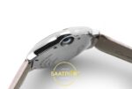 Cartier Ballon Bleu 36mm Çelik Pembe Kadran Pembe Deri Kordon Bayan Super Clone ETA Görünüm 4 — Kadran ve Bezel Görünümü