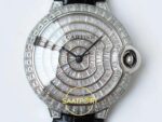 Cartier Ballon Bleu 42mm Çelik Beyaz Kadran Erkek Super Clone ETA Görünüm 4 — Kadran ve Bezel Görünümü