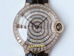 Cartier Ballon Bleu 42mm Rose Gold Beyaz Kadran Erkek Super Clone ETA Görünüm 4 — Kadran ve Bezel Görünümü