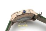 Cartier Calibre 42mm Rose Gold Beyaz Kadran Yeşil Deri Kordon Erkek Super Clone ETA Görünüm 4 — Kadran ve Bezel Görünümü
