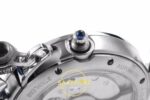 Cartier Pasha Bayan ETA Saat 35mm Sağ Çapraz Safir Taşlı Kurma Kolu ve Kasa Profili Super Clone — Kadran ve Bezel Görünümü