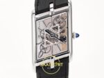 Cartier Prive Erkek ETA Saat 47.15mm x 26.2mm x 7.82mm Sağ Çapraz Safir Taşlı Kurma Kolu ve Kasa Profili Super Clone — Kadran ve Bezel Görünümü