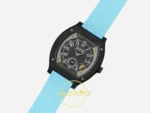 F.P. Journe Élégante Titalyt Siyah-Gri Kadran Mavi Kordon Super Clone ETA - Kasa, Bezel ve Kadran Yakın Plan Detayı — Kadran ve Bezel Görünümü