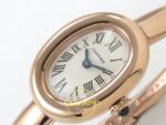 Cartier Baignoire 23mm Rose Gold Beyaz Kadran Bayan Super Clone ETA Görünüm 5 — Kadran ve Bezel Görünümü