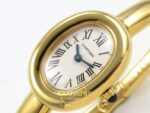 Cartier Baignoire Bayan ETA Saat 23mm x 7.1mm Yatay Kadran ve Çizilmez Safir Kristal Cam Derinliği Super Clone — Kadran ve Bezel Görünümü