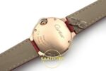 Cartier Ballon Bleu 28mm Çelik Beyaz Kadran Kırmızı Deri Kordon Bayan Super Clone ETA Görünüm 5 — Kadran ve Bezel Görünümü