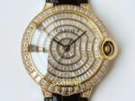 Cartier Ballon Bleu 42mm Sarı Altın Beyaz Kadran Erkek Super Clone ETA Görünüm 5 — Kadran ve Bezel Görünümü