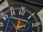 F.P. Journe Élégante Mamco Edition Siyah-Gri Kadran Gri Kordon Super Clone ETA - Kadran Tipografisi ve İbreler Makro Çekimi — Kadran ve Bezel Görünümü