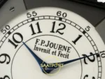 F.P. Journe Élégante Titalyt Beyaz Kadran Yeşil Kordon Super Clone ETA - Kadran Tipografisi ve İbreler Makro Çekimi — Kadran ve Bezel Görünümü