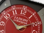 F.P. Journe Élégante Titalyt Kırmızı Kadran Kırmızı Kordon Super Clone ETA - Kadran Tipografisi ve İbreler Makro Çekimi — Kadran ve Bezel Görünümü