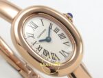 Cartier Baignoire 23mm Rose Gold Beyaz Kadran Bayan Super Clone ETA Görünüm 6 — Kadran ve Bezel Görünümü