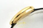 Cartier Baignoire 25mm Sarı Altın Gümüş Kadran Siyah Deri Kordon Bayan Super Clone ETA Görünüm 6 — Kadran ve Bezel Görünümü