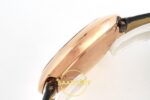 Cartier Ballon Blanc 30mm Rose Gold Gümüş Kadran Siyah Deri Kordon Bayan Super Clone ETA Görünüm 6 — Kadran ve Bezel Görünümü
